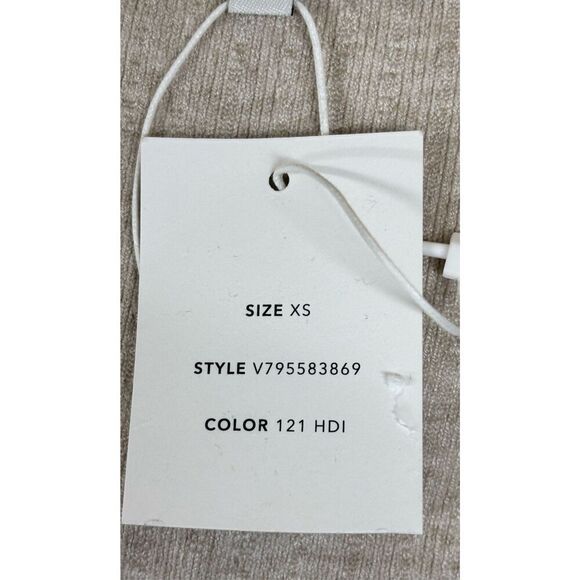 Vince Rib Scoop Neck Long Sleeve Midi Sweater Dress in Heather Cream NWT Size XS - Picture 5 of 7